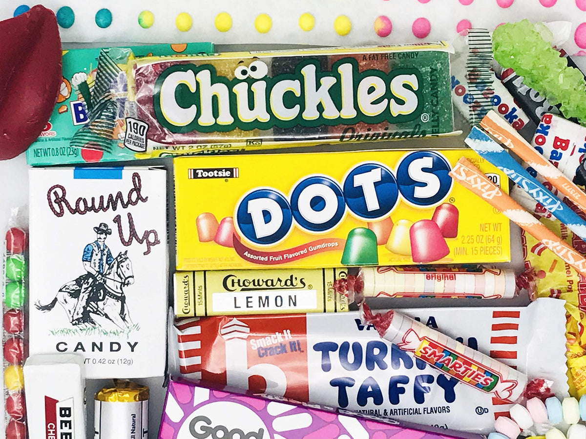 RETRO CANDY YUM ~ 1946 80th Birthday Gift Box of Nostalgic Retro Candy from Childhood for 80 Year Old Man or Woman Born 1946