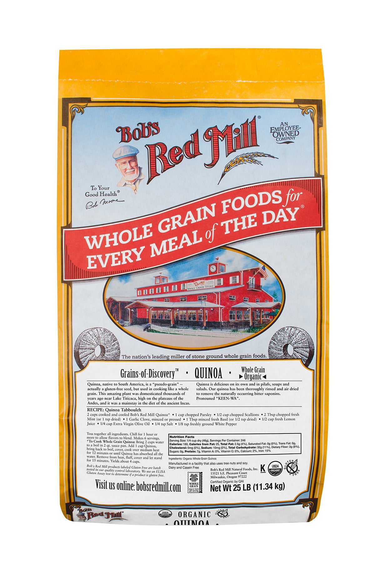 Bob's Red Mill Organic White Quinoa, 25 Pound