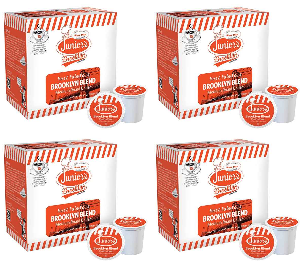 Junior's Most Fabulous Single Serve Coffee (Brooklyn Blend, 72 Count)