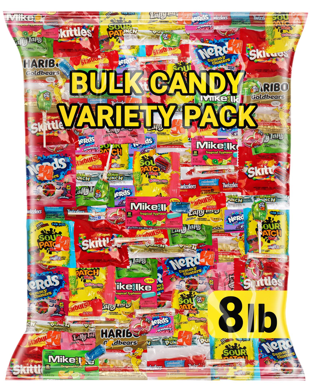 Bulk Candy Variety Pack 8 LB - Individually Wrapped Assorted Candy Mix