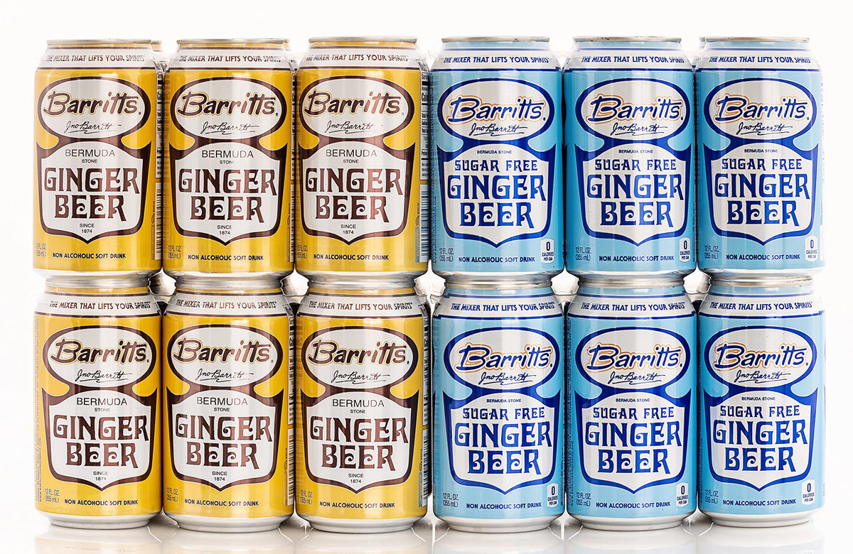 Barritt's Sugar Free Diet Ginger Beer, Non-Alcoholic Soda Cocktail Mixer, 12 fl oz Cans, 12 Pack, No Aspartame