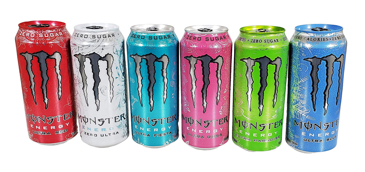 Monster Energy Ultra Zero Sugar Energy Drinks 16 ounce cans (Vareity Pack 2, 6 Cans)