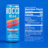 NOCCO BCAA Energy Drink PEACHANGO - 12 Fl Oz (Pack of 12) - 200mg of Caffeine, Sugar Free Energy Drinks - Carbonated & Low Calorie, BCAAs, Vitamin B6