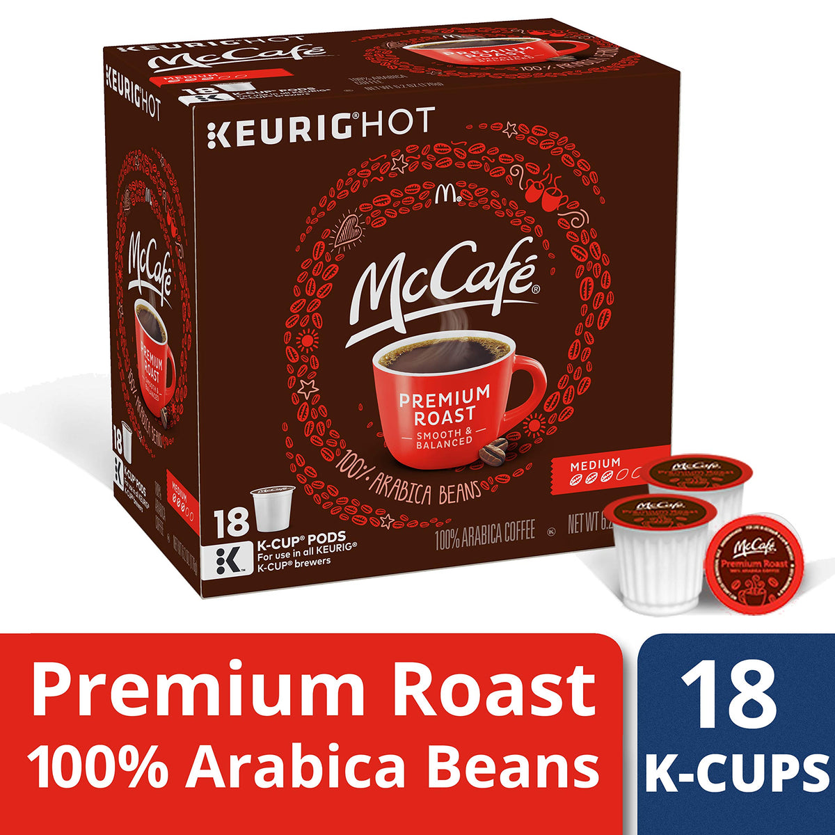 McCafe Premium Roast Keurig K Cup Coffee Pods (18 Count)