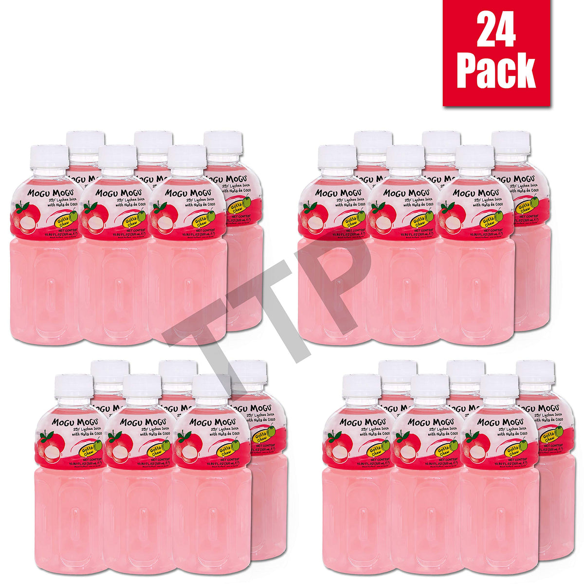Mogu Mogu Fruit Juice with Nata De Coco, 10.82 oz (Pack of 24) (Lychee)