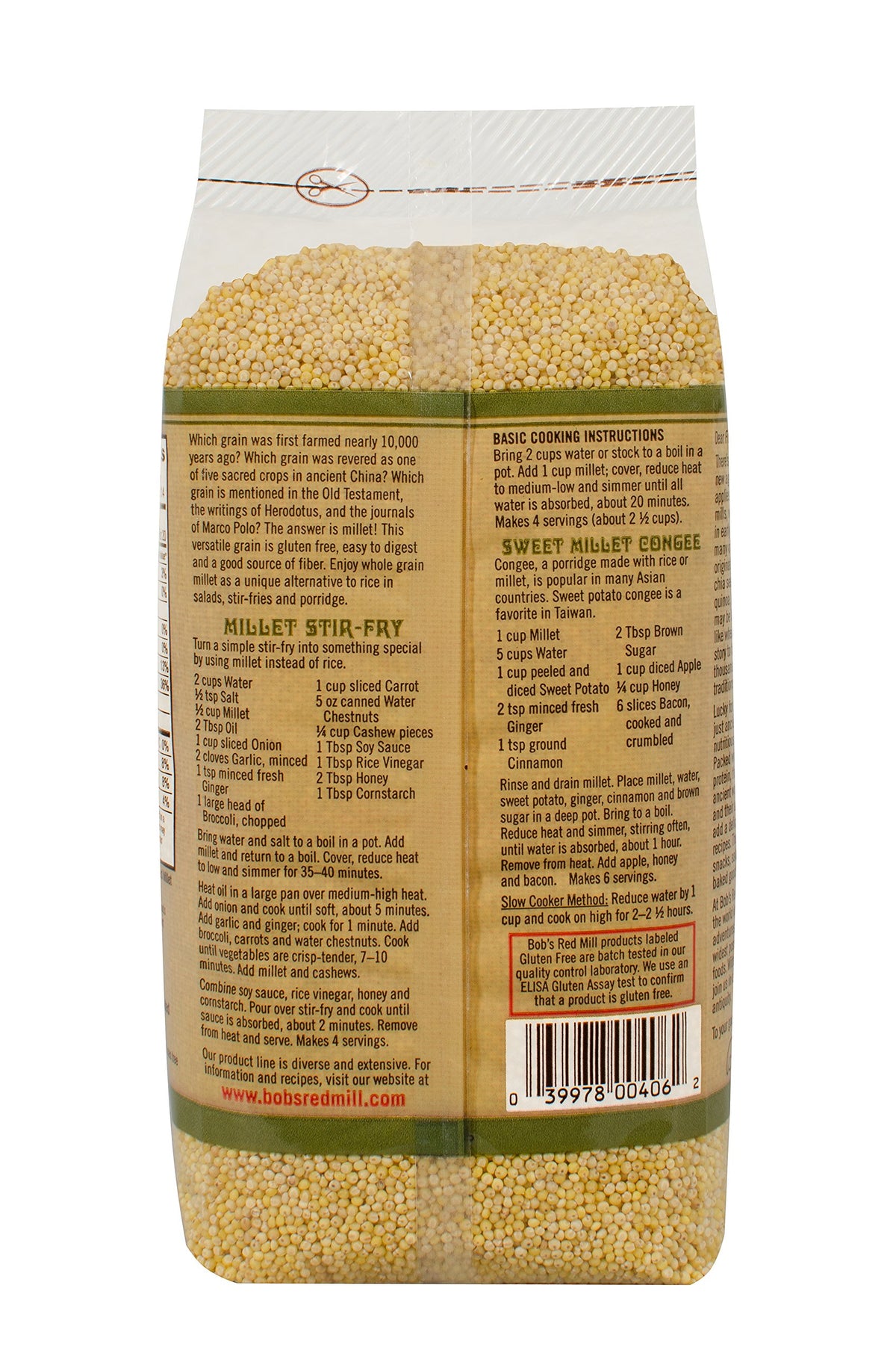 Bob's Red Mill Millet Hulled, 28-Ounce (Pack of 4)