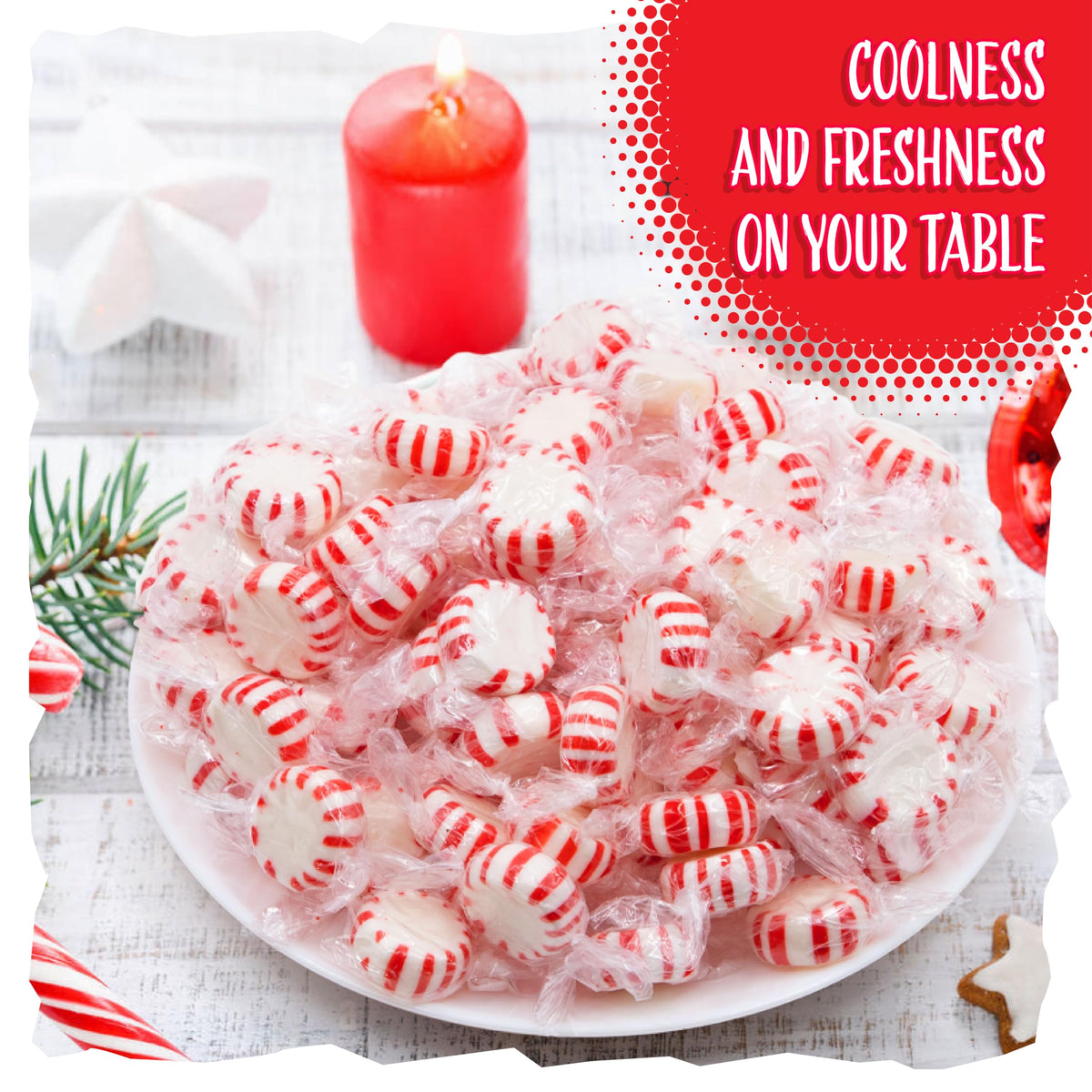 Starlight Peppermint Hard Candy | Bulk 2 Pounds | Mints Individually Wrapped | Peppermints | Refreshing Peppermint Candies | Starlight Mints