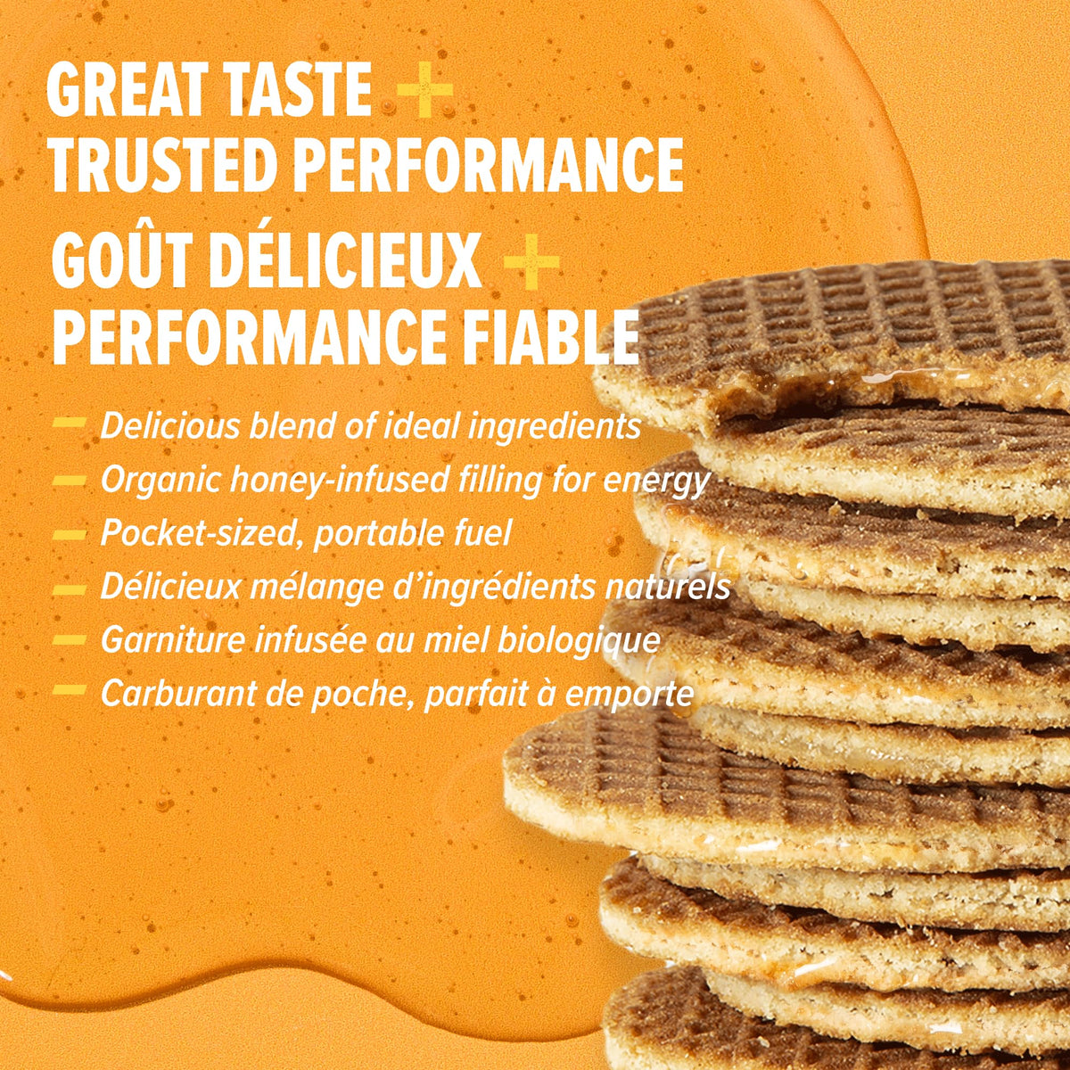 HONEY STINGER Organic Vanilla Waffles 12 Count, 1.06 OZ