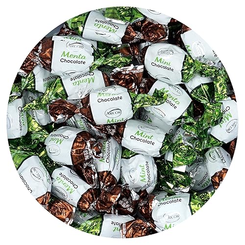 Chocolate Filled Mints, 5 Pound Bulk Candy (Approx. 375 pcs.), Chocolate Mint Candy, Chocolate Mints Individually Wrapped