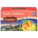 Celestial Seasonings Peach + Probiotics Herbal Tea, 16 Tea Bags