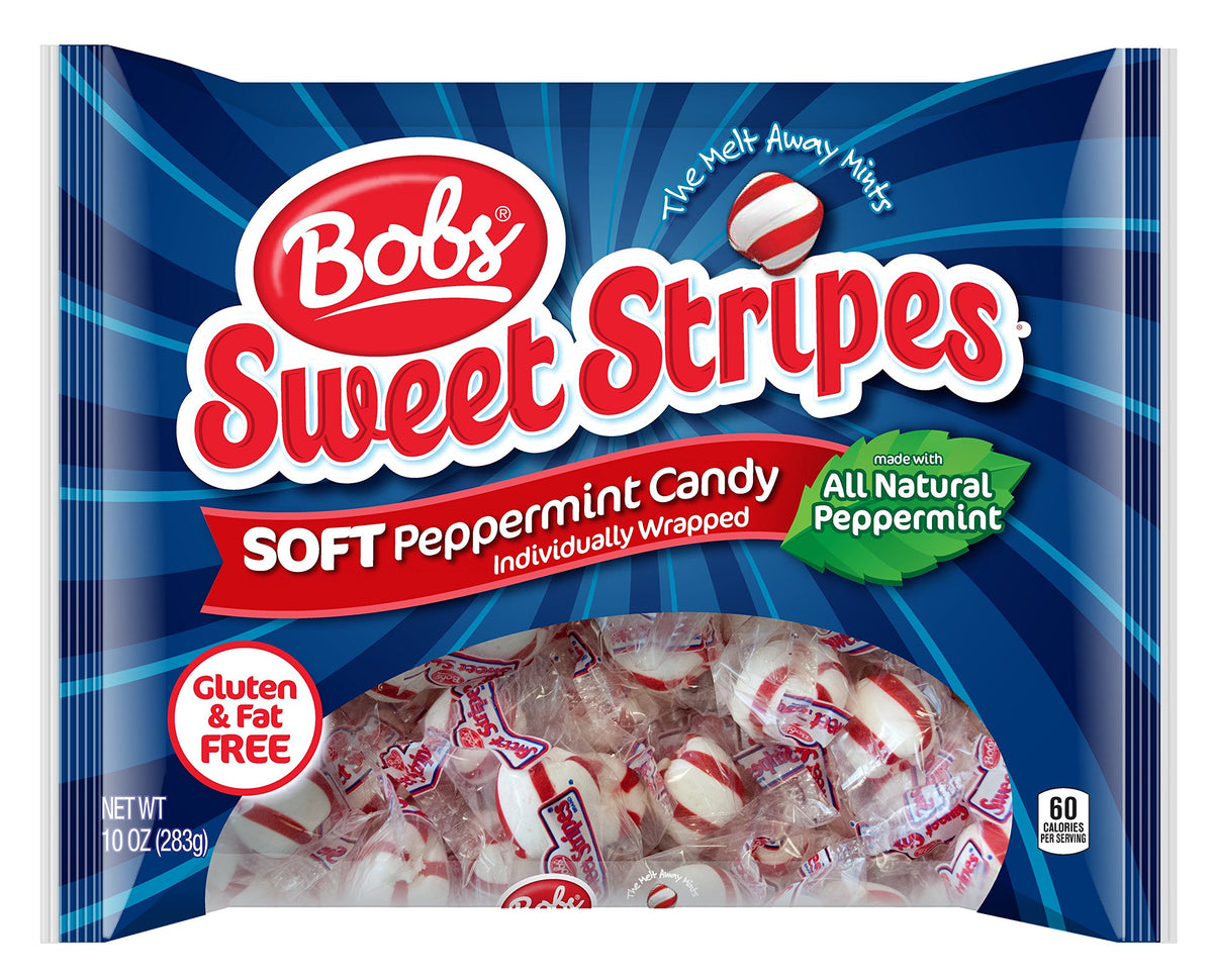 Bob's Red & White Sweet Stripes Peppermint Soft Mint Candy, 10 Ounces