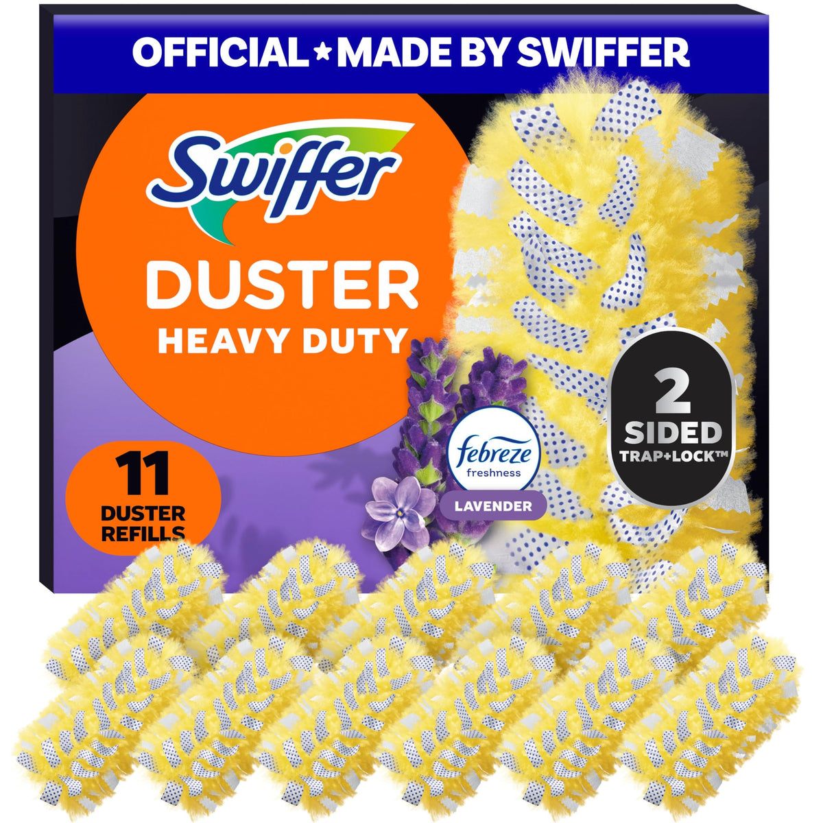 Swiffer Dusters Heavy Duty Multi-Surface Duster Refills for Cleaning, Lavender, 11 Count