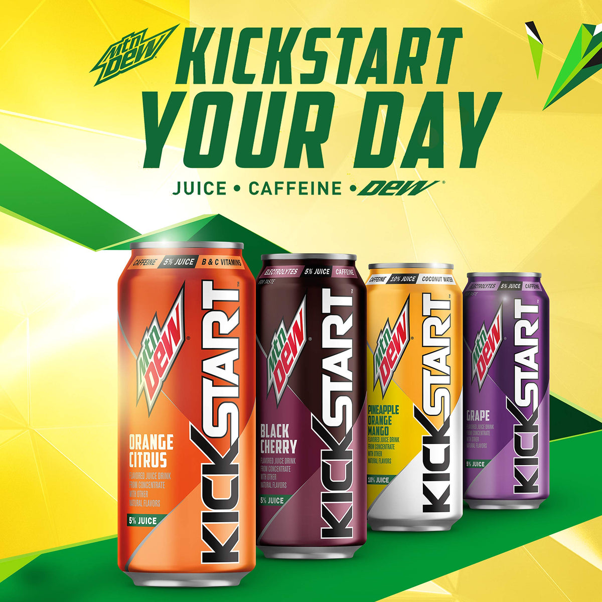 Mountain Dew Kickstart Energy Drink, Black Cherry, 16 oz (Pack of 1)