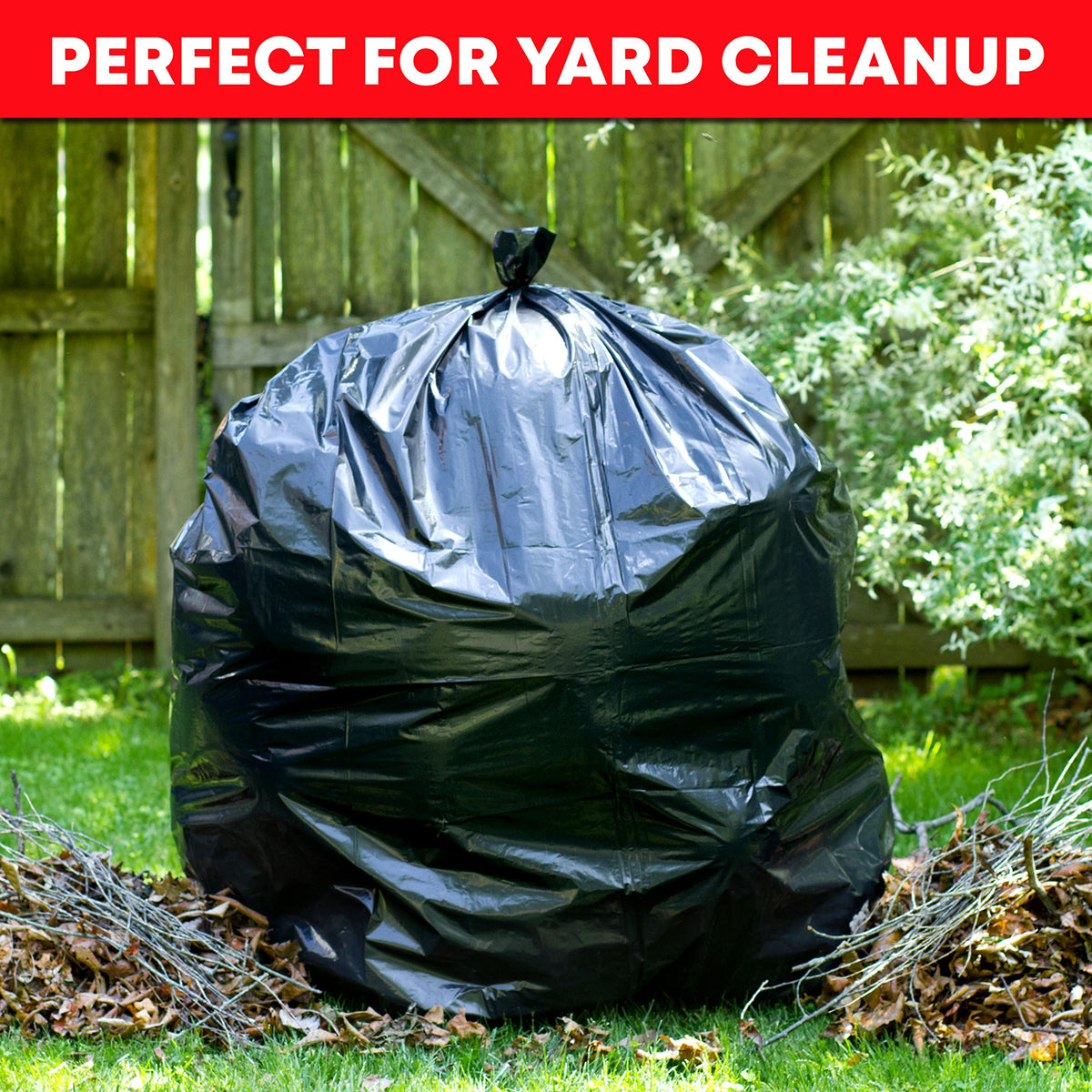 Tasker 95 Gallon Contractor Garbage Bags - 2 Mil Extra Heavy Duty Trash Bags - 96-100 Gallon Trash Can Liners, Industrial Trash Bags with Ties - 25
