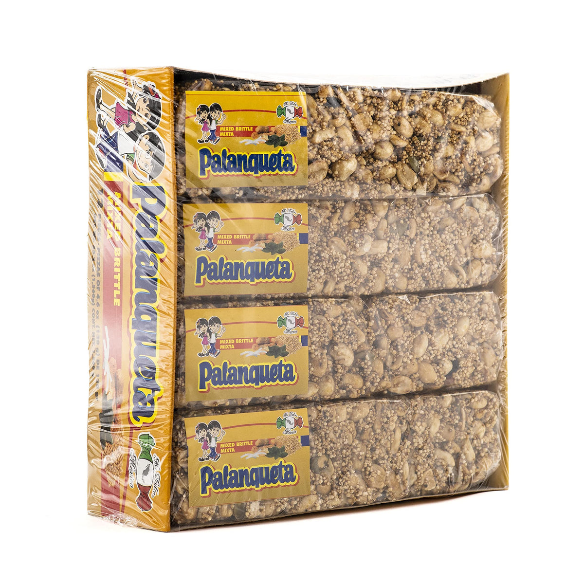 MDM Palanqueta MIXED PEANUT BRITTLE MIXTA 12CT 4.6OZ BARS (130G)
