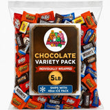 Candy Bulk Assorted Chocolate Variety Pack - 5 Lb Individually Wrapped Mix for Basket Stuffers, Celebration Fillers & Party Treats - July 4th