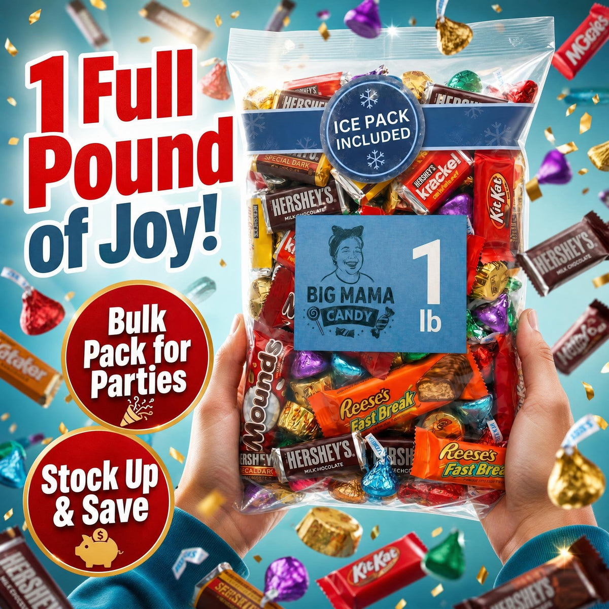Big Mama Candy Chocolate Variety Pack 5 lb Bulk Individually Wrapped