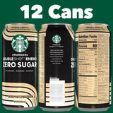 Starbucks Doubleshot Zero Sugar Coffee Energy Drink, French Vanilla, 15 fl oz Cans, (12 Pack), Zero Sugar, B Vitamins, Ginseng, Guarana, Iced Coffee
