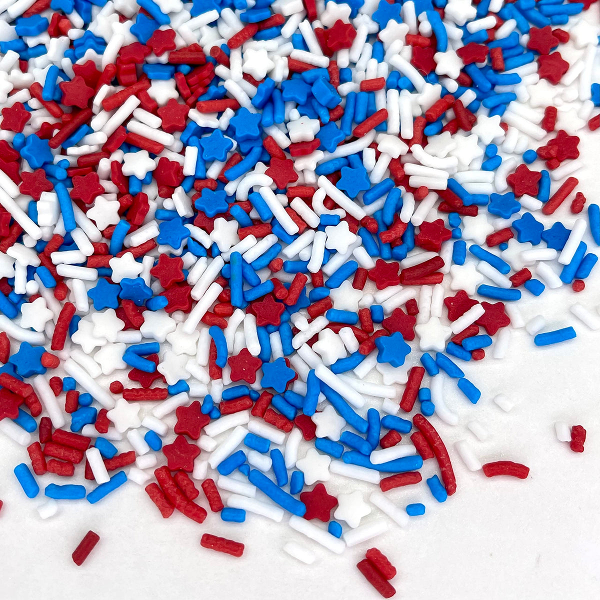 Sprinkles | Patriotic sprinkles | Red white and blue sprinkles | American sprinkles | Cookie sprinkles | July 4th sprinkles | Manvscakes |