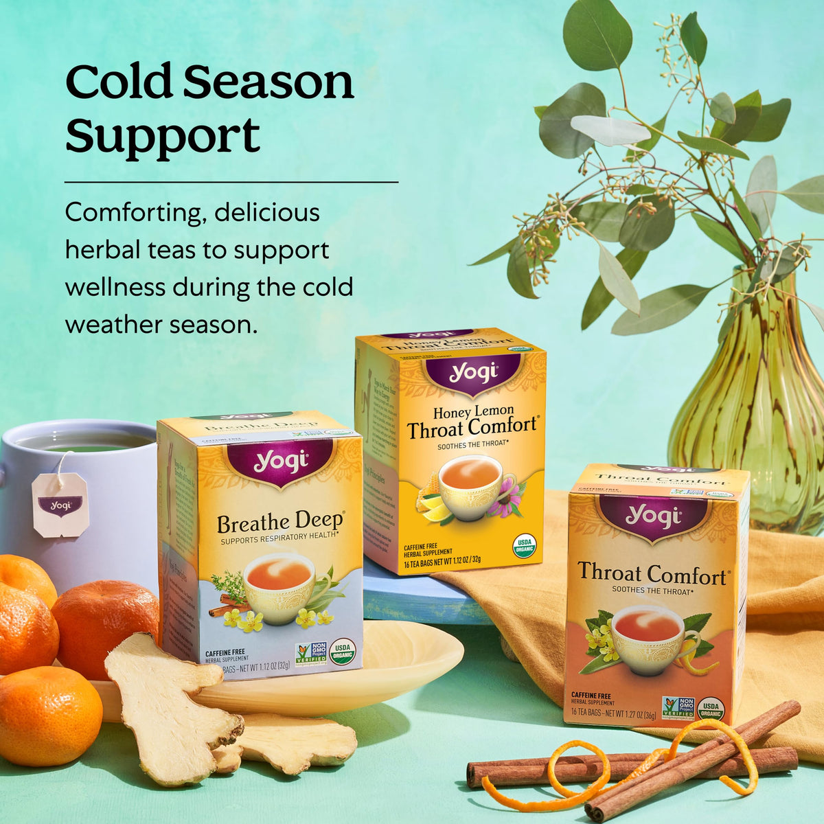 Yogi Tea Throat Comfort, Honey Lemon 16 ea