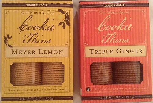 Trader Joe Bundle - Cookie Thins Meyer Lemon and Triple Ginger - 2 Items
