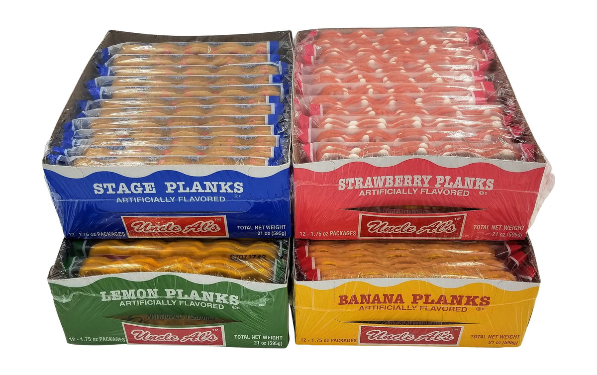 Uncle Als Stage Planks Bulk Variety Pack (Original, Banana, Lemon, and Strawberry)