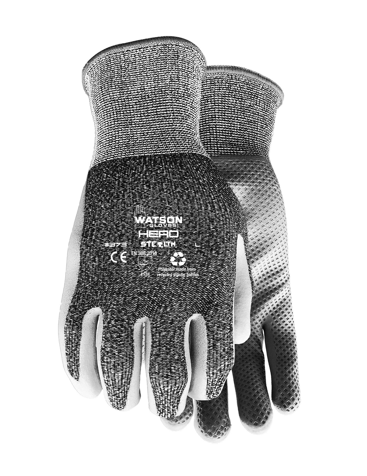 Stealth Watson Gloves Hero Sustainable Nitrile Coated Glove - Eco-Friendly, Made of Recycled Products, WasteNot Yarn (Extra Large)