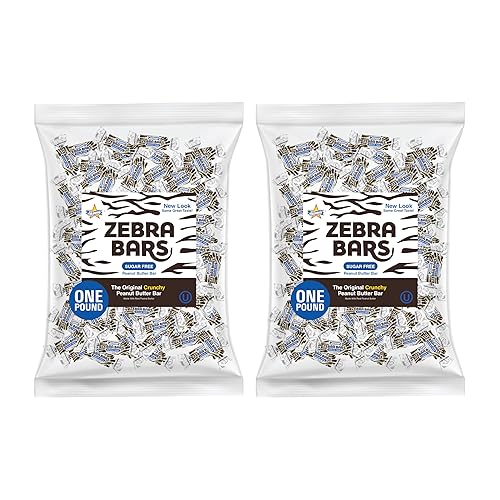 Atkinson's Sugar Free Peanut Butter Bars - Crunchy and Crispy Peanut Butter Candy - Gluten Free, Kosher, Vegan - Bite Size Candy - 2 lb. Bag
