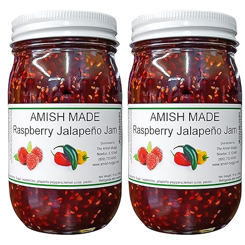 Amish Raspberry Jalapeno Jam - Two 18 Oz Jars