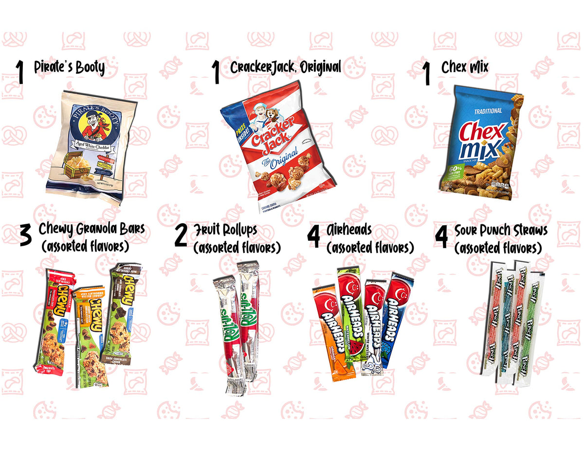 Munchie Mountain Ultimate 50-Count Snack Stock Pile and Care Package for College Students, Military Members, Friends, and Family