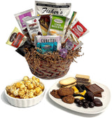 Mother's Day Premium Gourmet Gift Basket with Chocolate, candy, cookies, and snacks Hand-Crafted and customizable for Mom. (12 Piece)