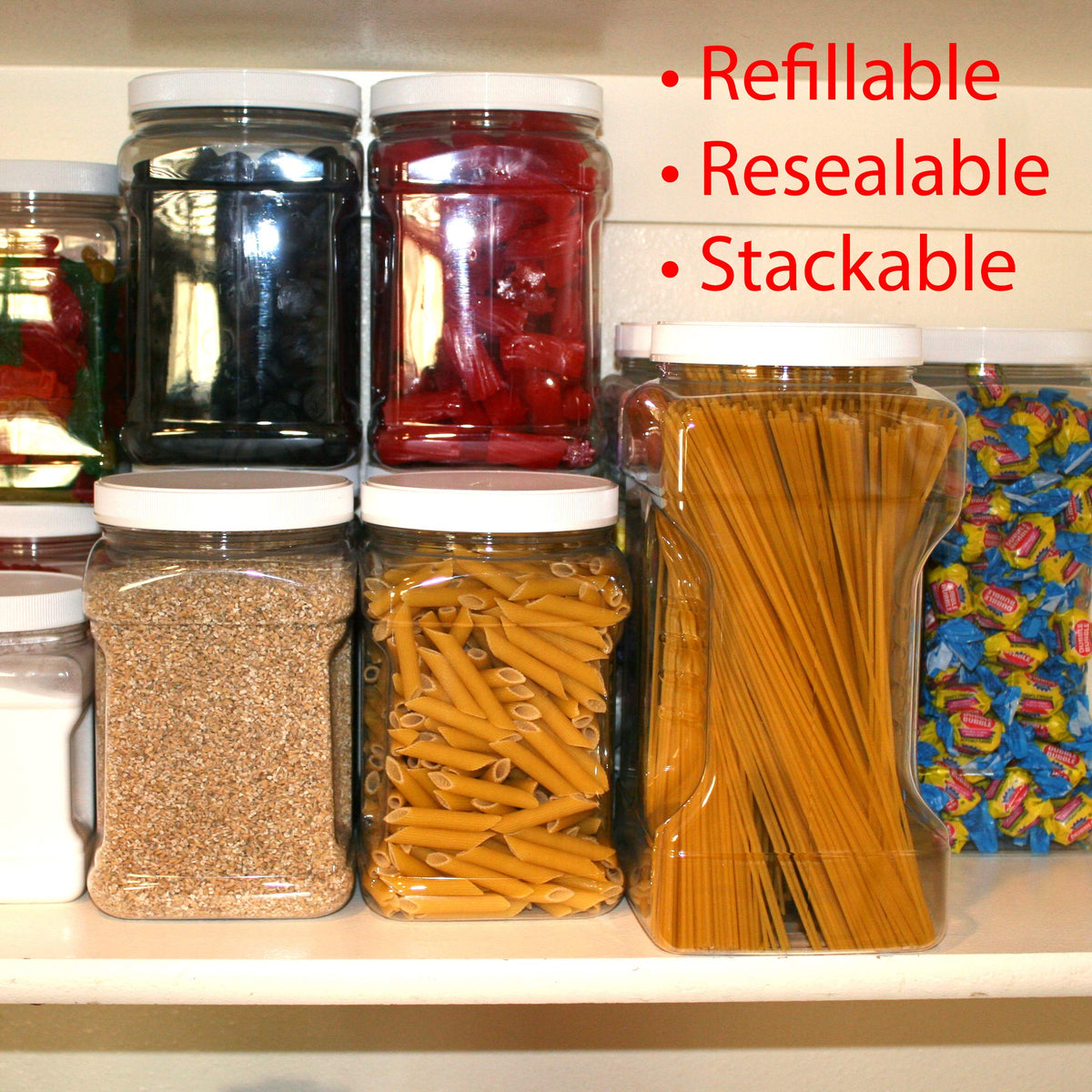 Red Mini 2LB - Original Red Chewy in 48 FL OZ Gift Ready Reusable Square Jar