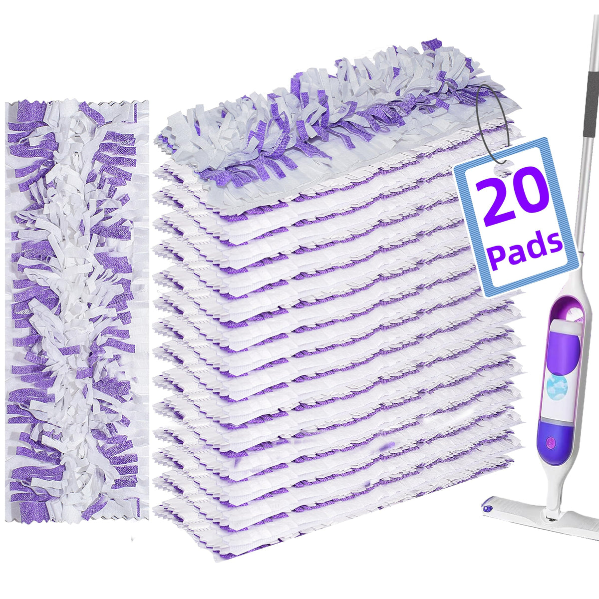 Disposable Mopping Pad Refills for PowerMop Multi-Surface Mopping Pad Refills for Floor Cleaning, 20 Count