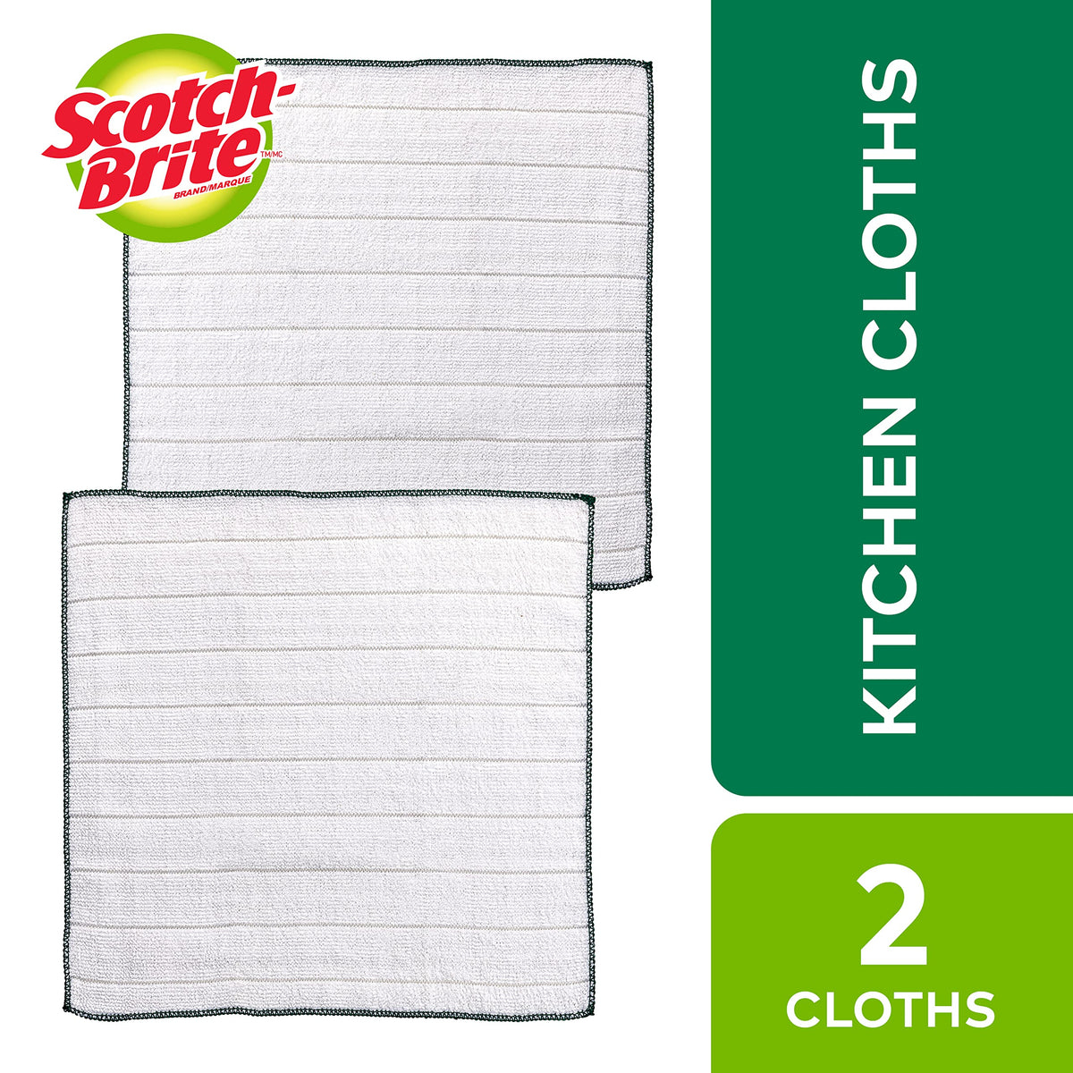 Scotch-Brite Premium Microfiber Kitchen Cloth, 2 Pack