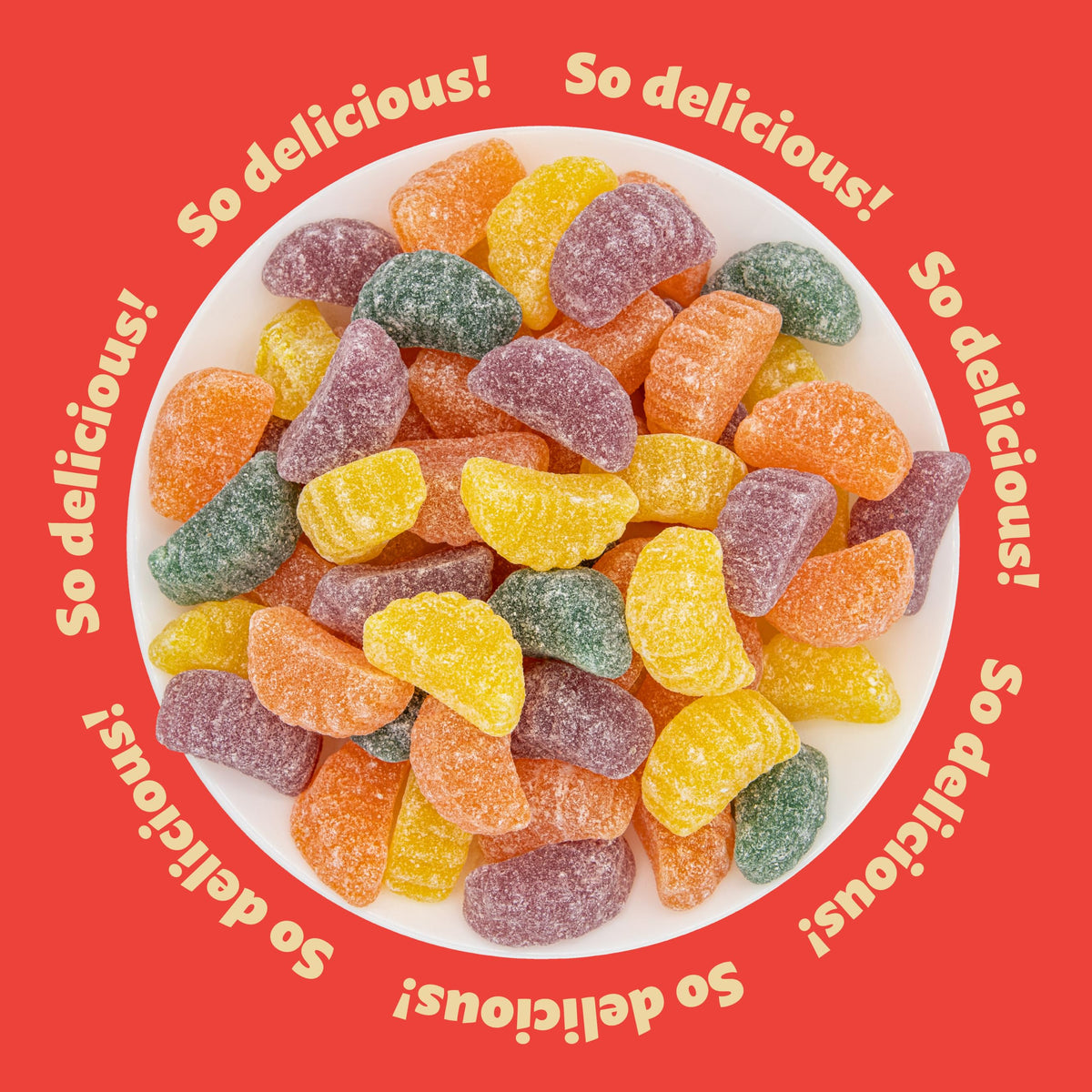 Fruit Slices 1-Pound Bag | Assorted Flavors Jellies | Dye Free Candy | Vegan Candy | Tangerine, Orange, Strawberry, Lemon | Naturally Flavored Sweets