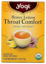 Yogi Tea, Honey Lemon Throat Comfort, 16 Count, Packaging May Vary
