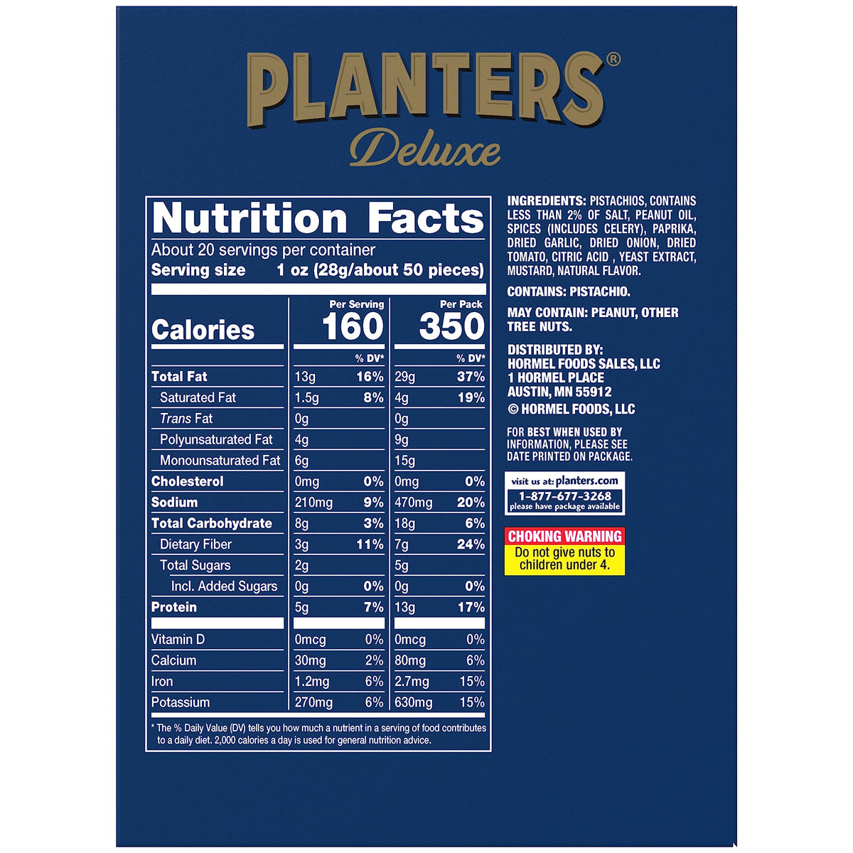 PLANTERS Spicy Cajun Pistachio Kernels, 2.25 oz Pack (Pack of 10)