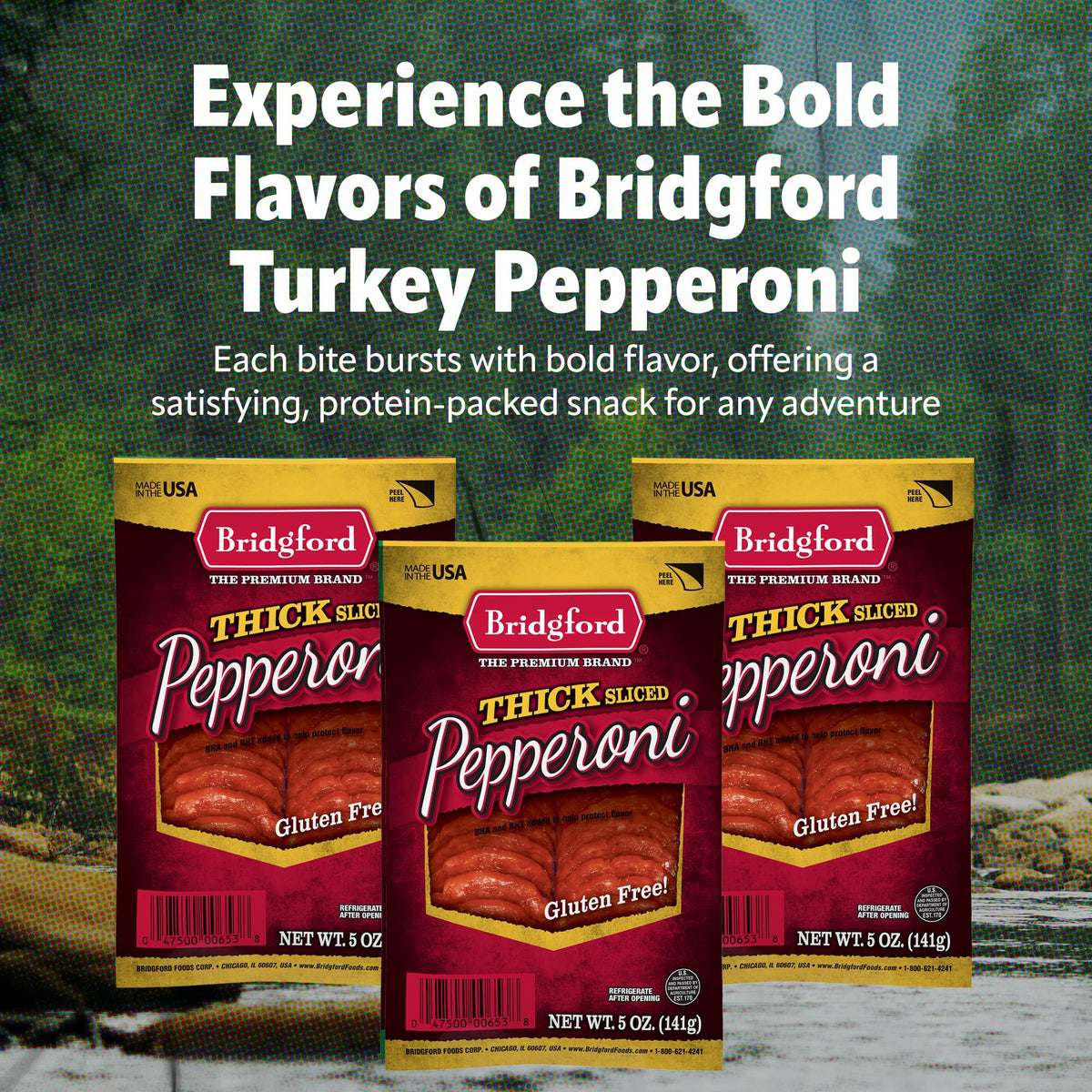 Bridgford Thick Sliced Pepperoni 5 oz Pack of 4 - Thick Pepperoni Slices for Pizza and Sandwiches - Zero-Carb Thick Sliced Pepperoni for Keto Diets