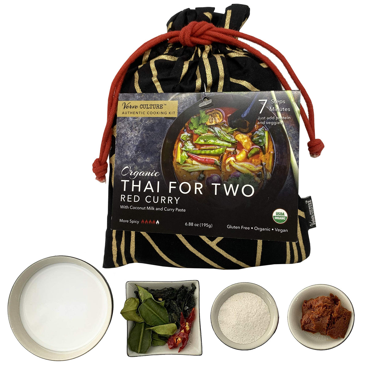 Verve Culture Thai for Two - Organic Thai Curry Cooking Sampler Kit | USDA Organic, Vegan, Gluten-Free | Made in Thailand