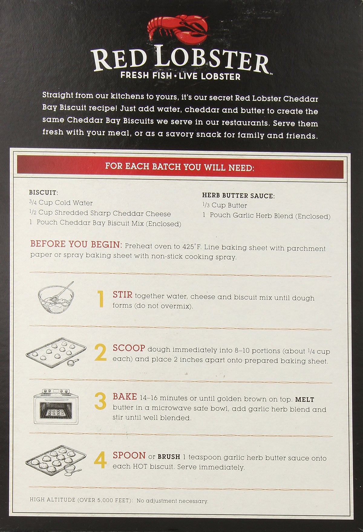 Red Lobster Cheddar Bay Biscuit Mix, 45.44 Ounce