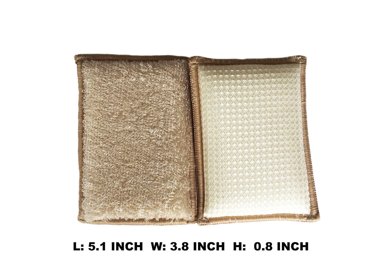 UKEENOR Natural Bamboo Sponges Kitchen Cleaning Sponges Dish Sponges Reusable Dish Washing Sponges Super Absorbent 6 Packs