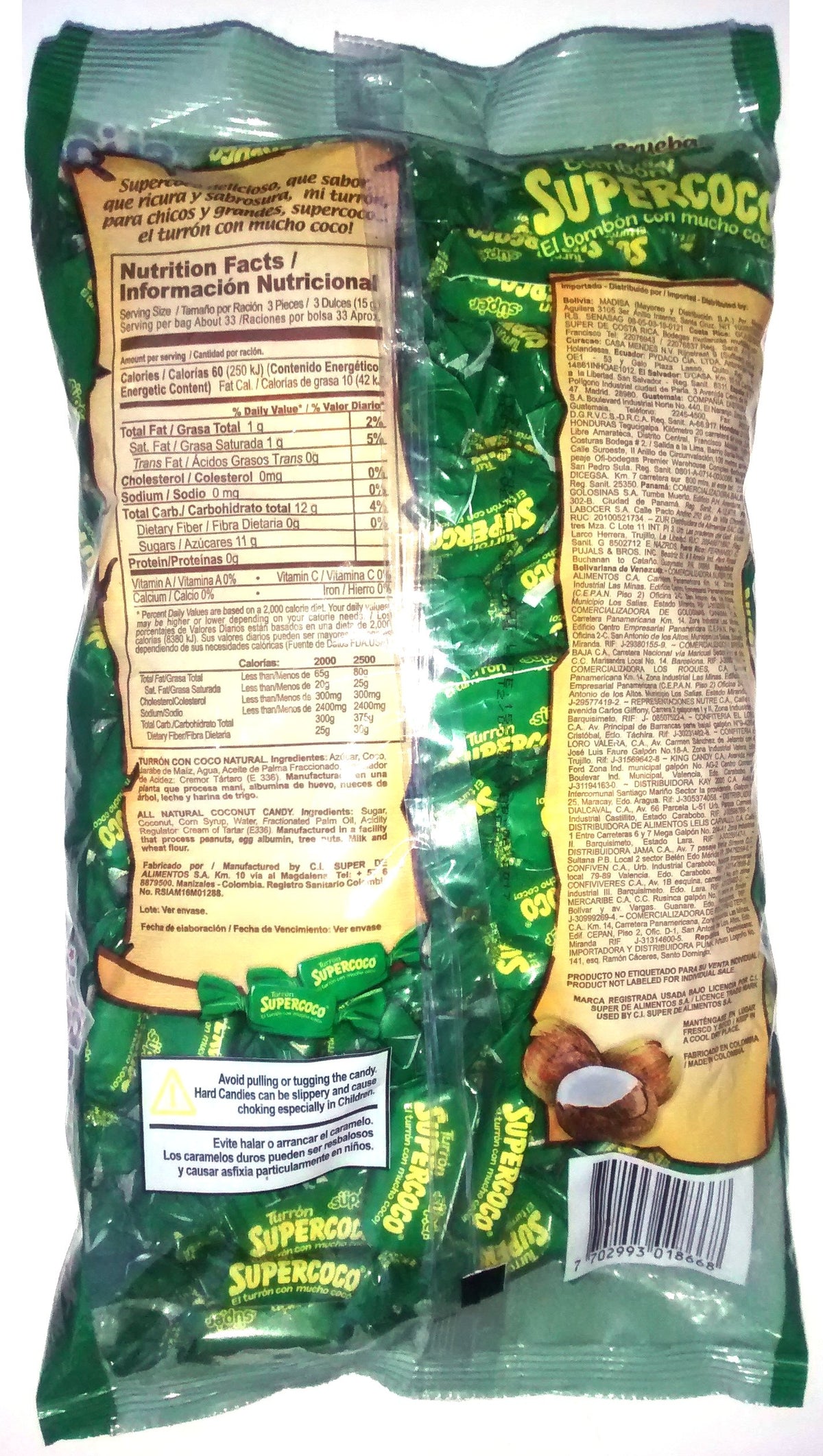 Turron Supercoco - 100 units - All Natural Coconut Candy by Supercoco