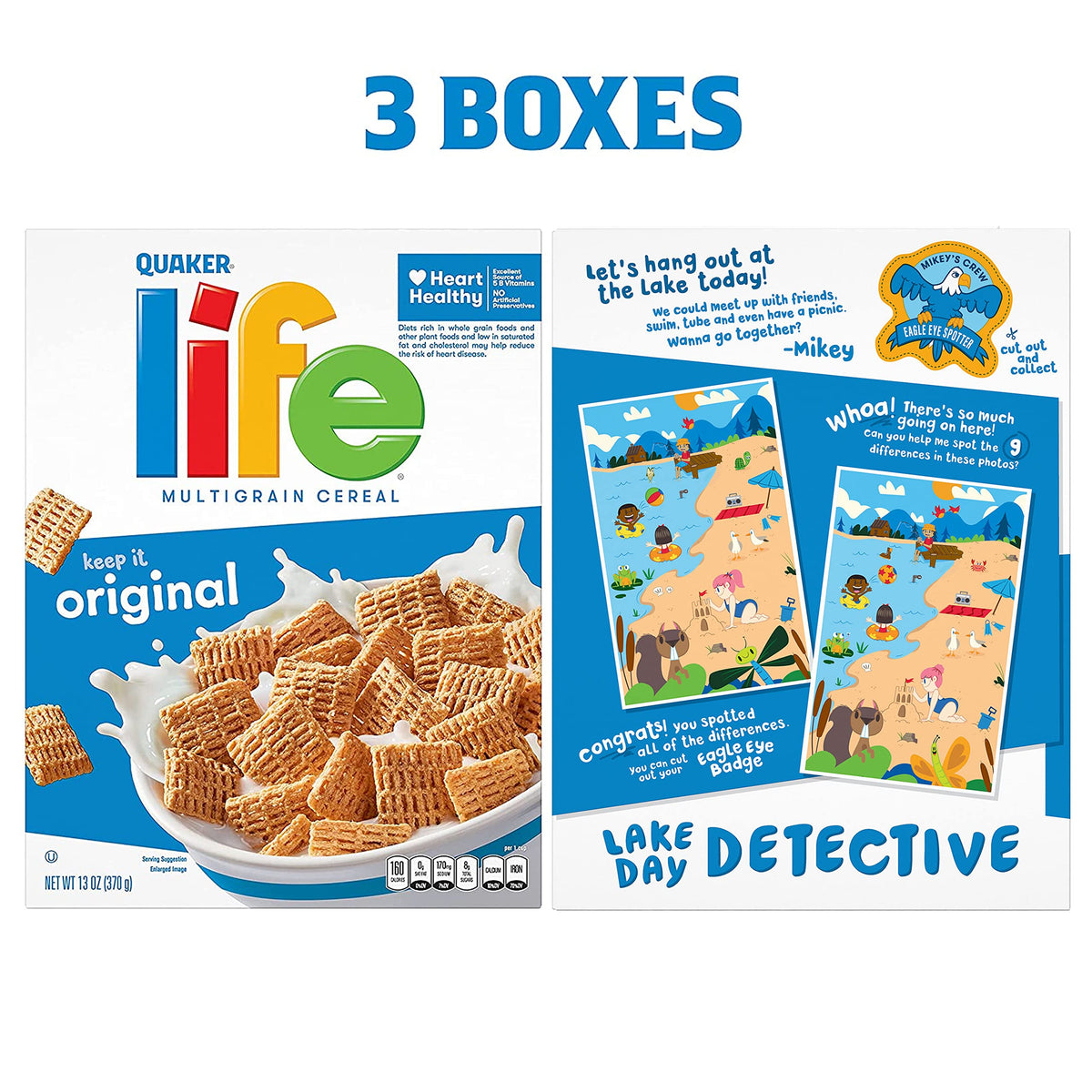 Quaker Life Breakfast Cereal, Original, 13oz Boxes (3 Pack)
