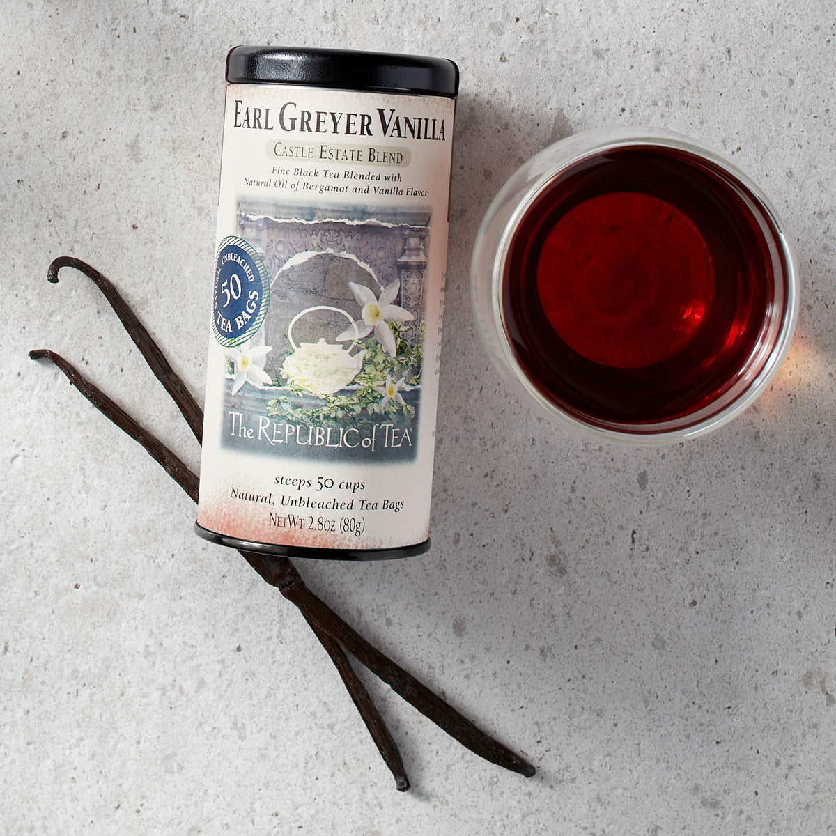 The Republic of Tea - Earl Greyer Vanilla Tea, 2.8 oz Tin, 50 Tea Bags | Gourmet Tea | Caffeinated