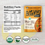 BeanVIVO (Pack of 3) Organics 15g Plant based Protein BBQ Pinto Beans - Good Source of Fiber - Nutritious & Microwave Meals - Gluten-Free Plant Food