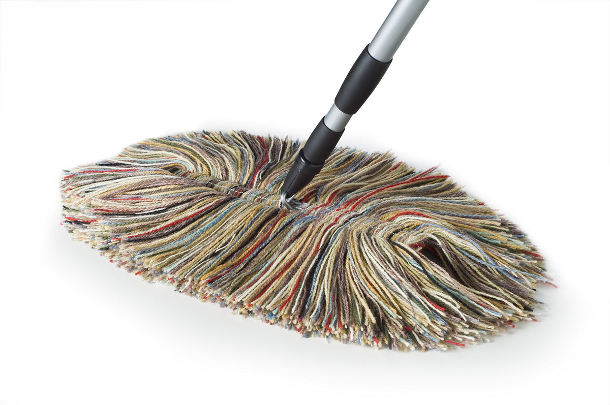 Sladust All Wool Dust Mop with Telescoping Handle and Hand Duster Made in The USA