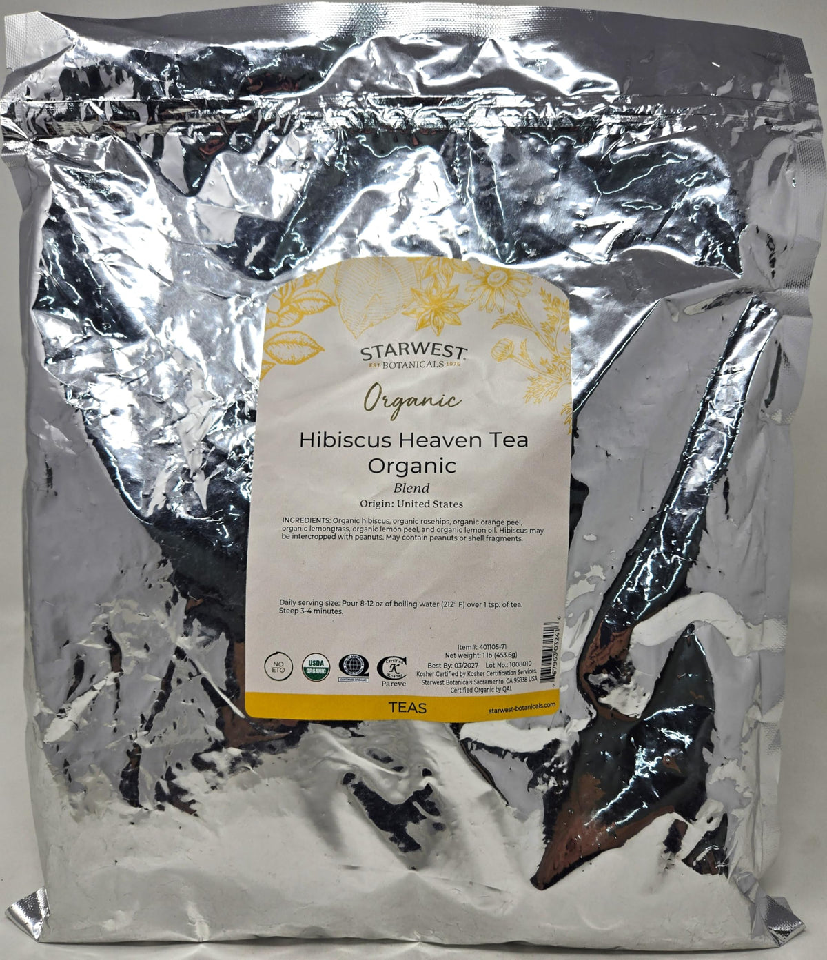 Hibiscus Heaven Tea Organic, 1 lb