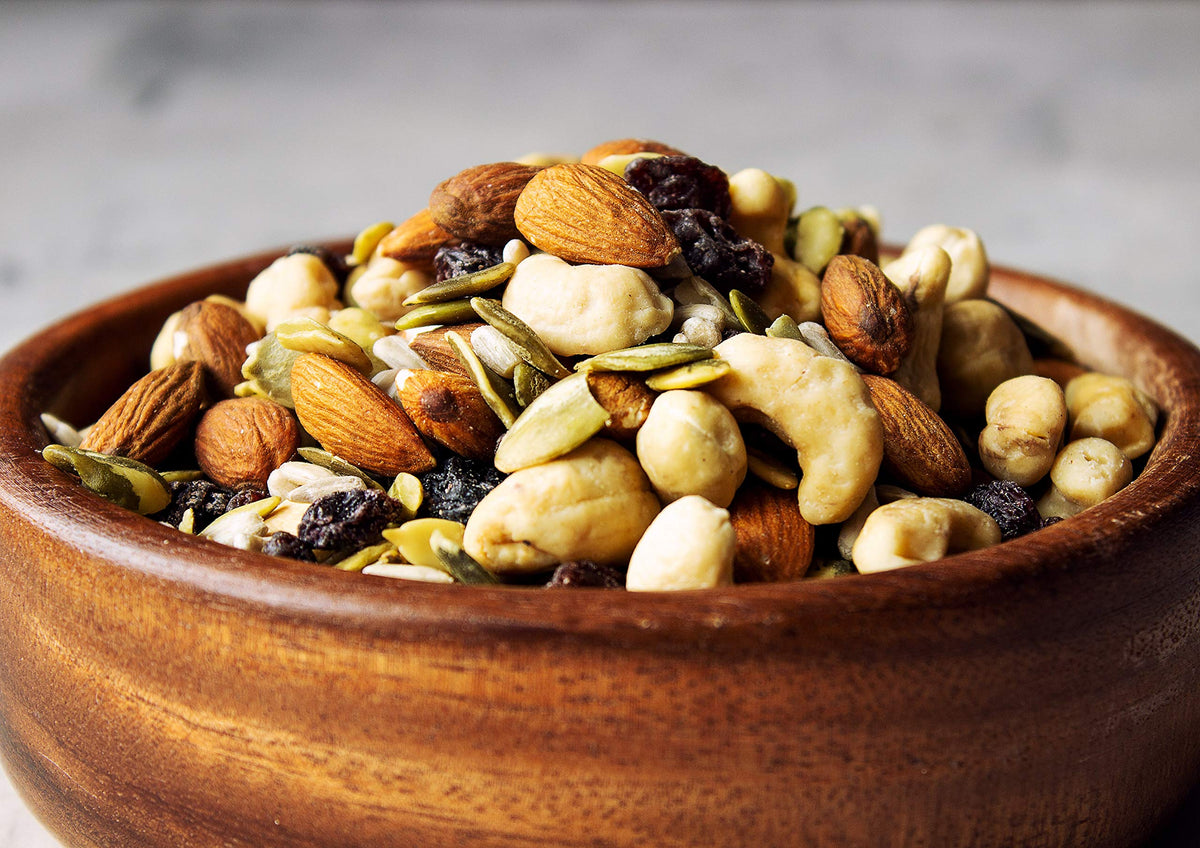 Organic Raw Seeds, Nuts and Raisins Mix, 1 Pound - Raw and Non-GMO Trail Mix Contains Walnuts, Almonds, Cashews, Hazelnuts, and Raisins. Vegan