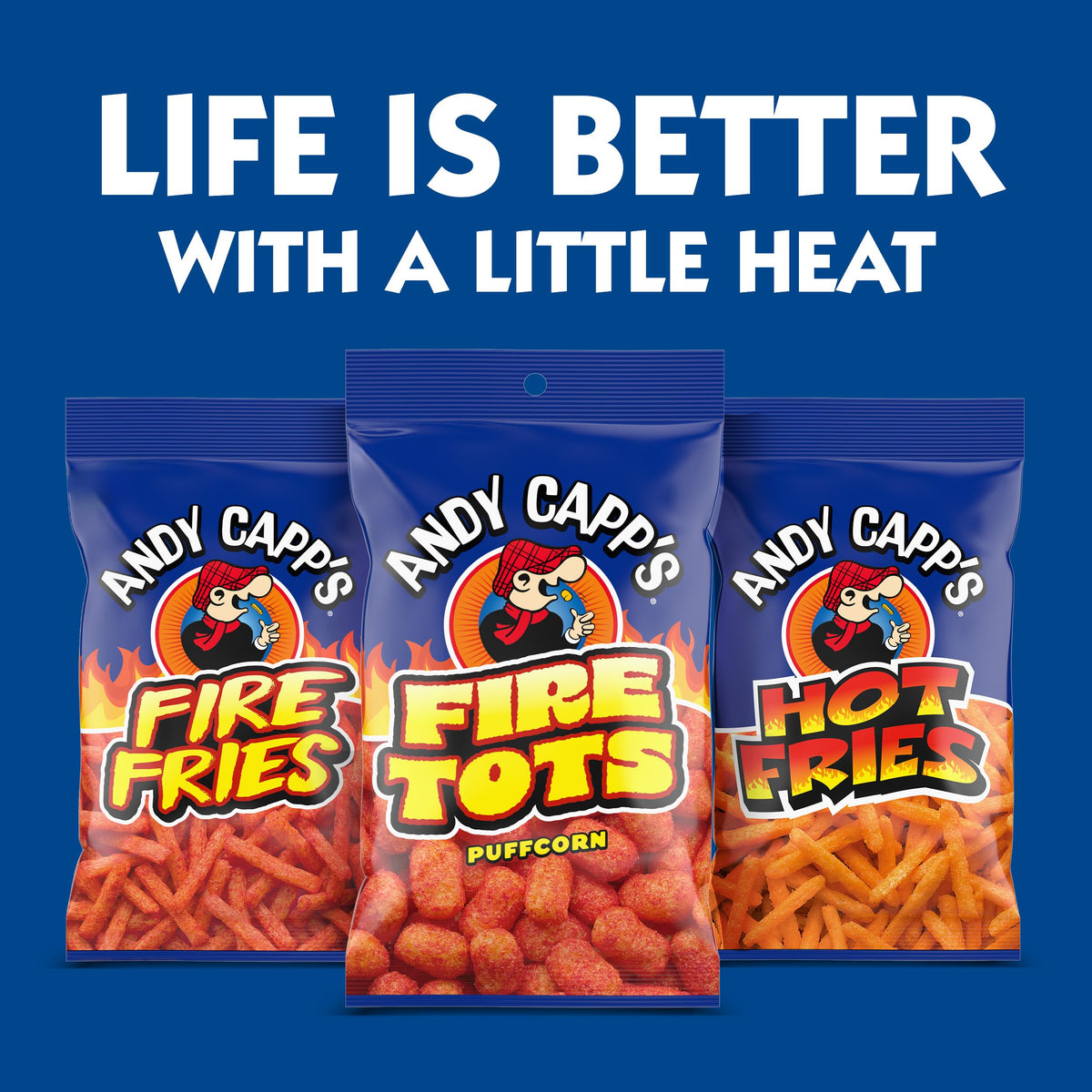 Andy Capp's Fire Tots, Puffcorn Snack, 1.5 oz.