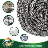 SCRUBIT 6 Pack Stainless Steel Scourers - Steel Wool Scrubber Pad Used for Dishes, Pots, Pans, and Ovens. Easy scouring for Tough Kitchen Cleaning.